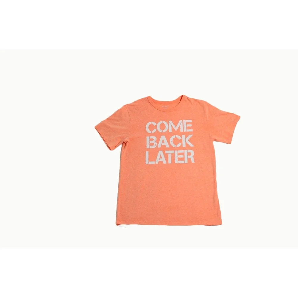 The Childrens Place Big Boys Orange Graphic T-Shirt Short Sleeve Size XL 14‎